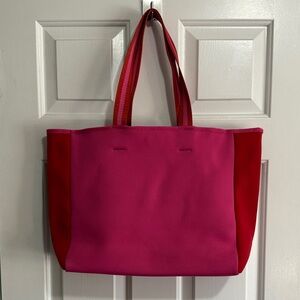 Pink and Red Neoprene Tote Bag